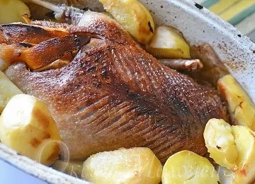 Качка в утятніце в духовці з картоплею і яблуками рецепт з фото, океан дрібниць (духовці) Качка в утятніце в духовці з картоплею і яблуками рецепт з фото, океан дрібниць