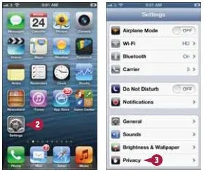Вибір налаштувань приватності і місцезнаходження в iphone 5 - iphone - ipad