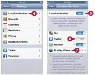 Вибір налаштувань приватності і місцезнаходження в iphone 5 - iphone - ipad