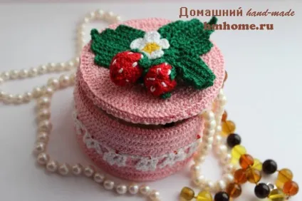 В'язана шкатулка з полуницею - домашній hand-made (В'язана шкатулка полуницею) В'язана шкатулка з полуницею - домашній hand-made