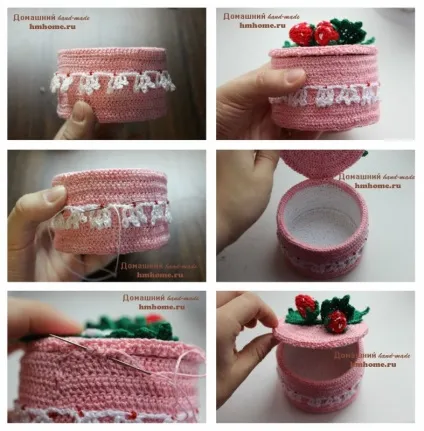 В'язана шкатулка з полуницею - домашній hand-made (шкатулка) В'язана шкатулка з полуницею - домашній hand-made