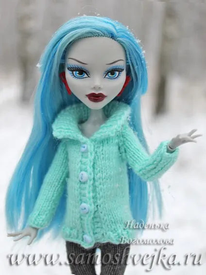 В'яжемо кофту спицями ляльці monster high (школа монстер хай) (зв'язати кофту ляльці) В'яжемо кофту спицями ляльці monster high (школа монстер хай)