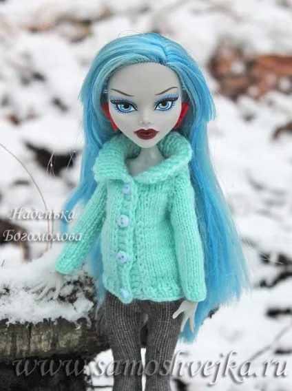 В'яжемо кофту спицями ляльці monster high (школа монстер хай) (зв'язати кофту ляльці) В'яжемо кофту спицями ляльці monster high (школа монстер хай)