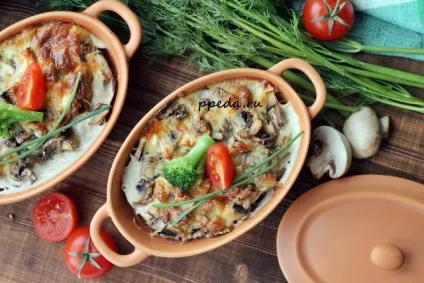 Запіканка з брокколі з курячою грудкою і грибами (брокколі) Запіканка з брокколі з курячою грудкою і грибами