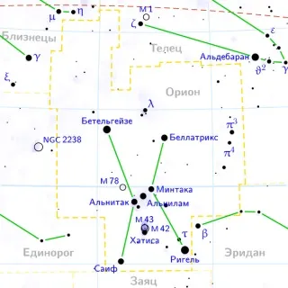 Зоряне небо січня
