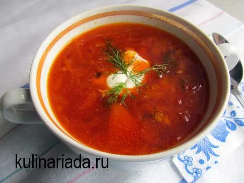 Борщ зі свіжими помідорами кулінаріада (рецепт) Борщ зі свіжими помідорами кулінаріада