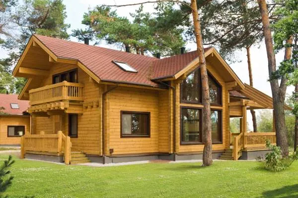 Фасад будинку в стилі модерн український, північний, дерев'яний стилі (модерн) Фасад будинку в стилі модерн український, північний, дерев'яний стилі