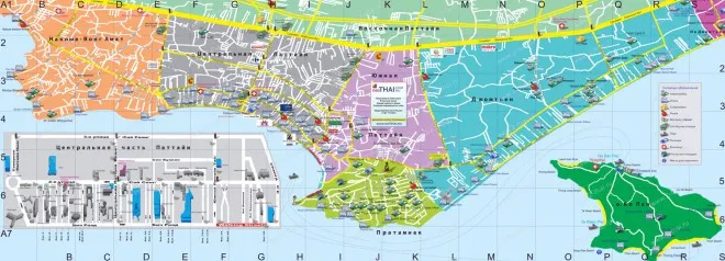 Де знаходиться Паттайя на карті, туристична карта (карті) Де знаходиться Паттайя на карті, туристична карта
