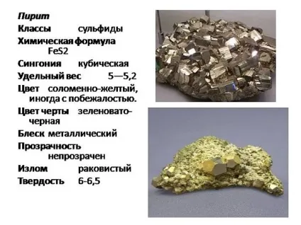 Пірит формула і його характеристики