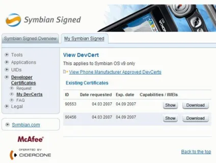 Безпека і сертифікати в symbian os (запит отримання сертифіката) Безпека і сертифікати в symbian os