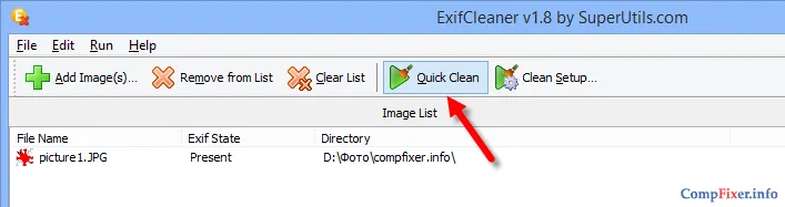 Як видалити exif з фотографії