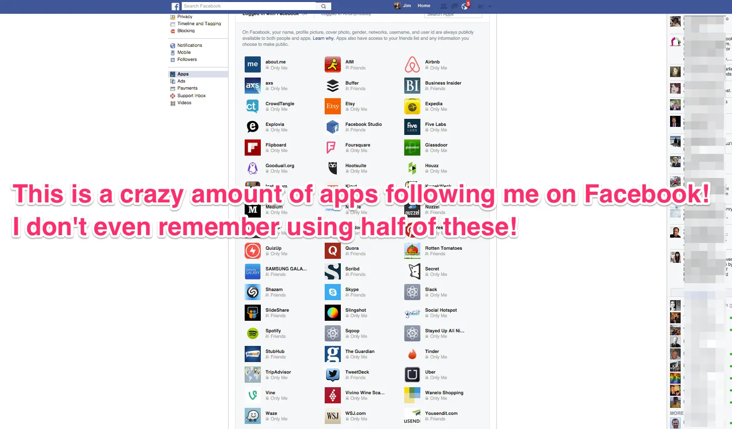 Як дізнатися, хто отримує ваші дані в facebook, і закрити їм доступ (верхньому кутку сторінки) Як дізнатися, хто отримує ваші дані в facebook, і закрити їм доступ