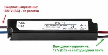 Блок живлення для світлодіодної стрічки схеми, підбір (схеми) Блок живлення для світлодіодної стрічки схеми, підбір