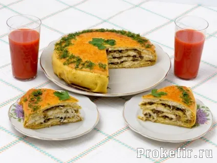Млинцевий пиріг з куркою і грибами та сиром в духовці - рецепт з фото крок за кроком (сиром) Млинцевий пиріг з куркою і грибами та сиром в духовці - рецепт з фото крок за кроком