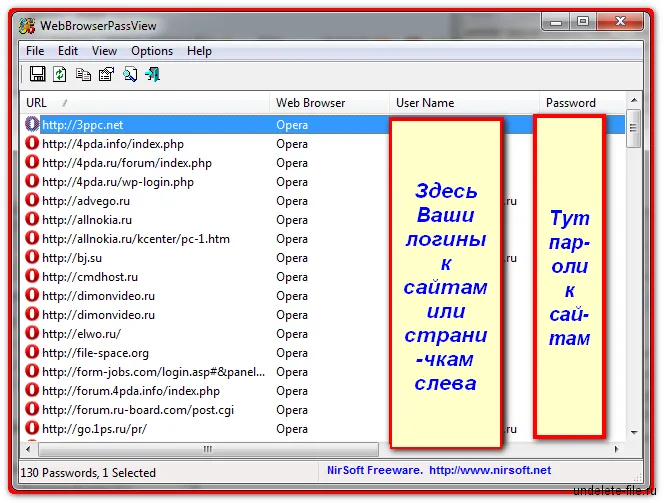 Як відновити паролі до сайтів (програма webbrowserpassview скачати безкоштовно) Як відновити паролі до сайтів