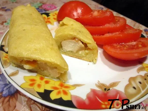 Картопляний рулет з куркою (картопляний рулет з куркою) Картопляний рулет з куркою