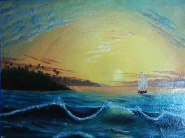 Майстер-клас морський пейзаж маслом - ярмарок майстрів - ручна робота, handmade