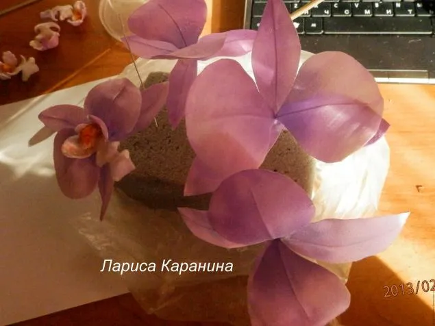 Майстер-клас орхідея з шовку - ярмарок майстрів - ручна робота, handmade (дріт) Майстер-клас орхідея з шовку - ярмарок майстрів - ручна робота, handmade