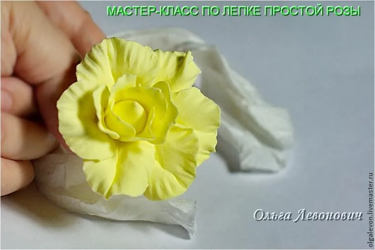Майстер-клас з ліплення трояндочки з самозастигаюча глини - ярмарок майстрів - ручна робота,