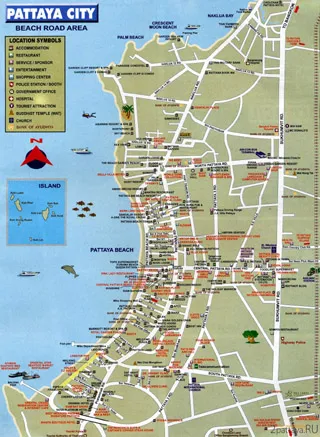 Детальна карта Паттайя, Тайланд (Паттайя) Детальна карта Паттайя, Тайланд
