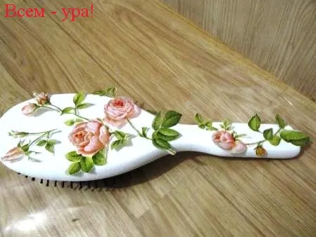 Подарунок своїми руками гребінець (декупаж), всім