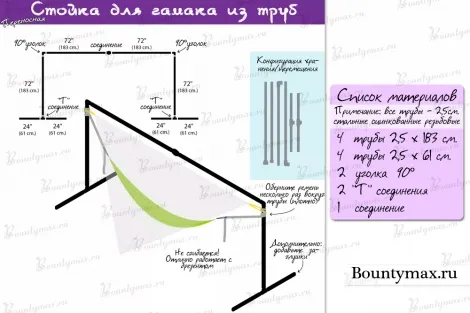 Підставка для гамака своїми руками з металу (підставка) Підставка для гамака своїми руками з металу