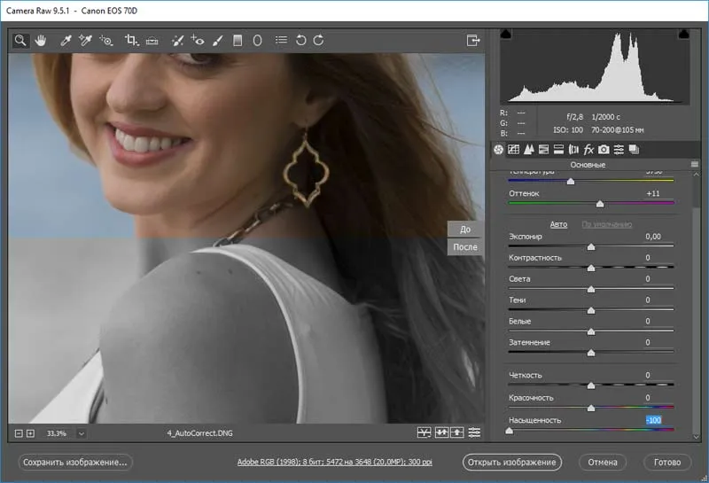Перегляд в camera raw станів до