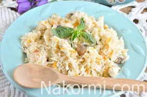 Різотто з куркою і грибами в мультиварці рецепт з фото