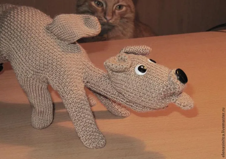 Собачка на руку з рукавичок своїми руками - ярмарок майстрів - ручна робота, handmade (один одного невивернутие) Собачка на руку з рукавичок своїми руками - ярмарок майстрів - ручна робота, handmade