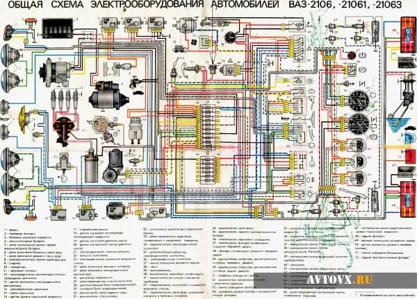 Ваз 2106 схема проводки для новачків