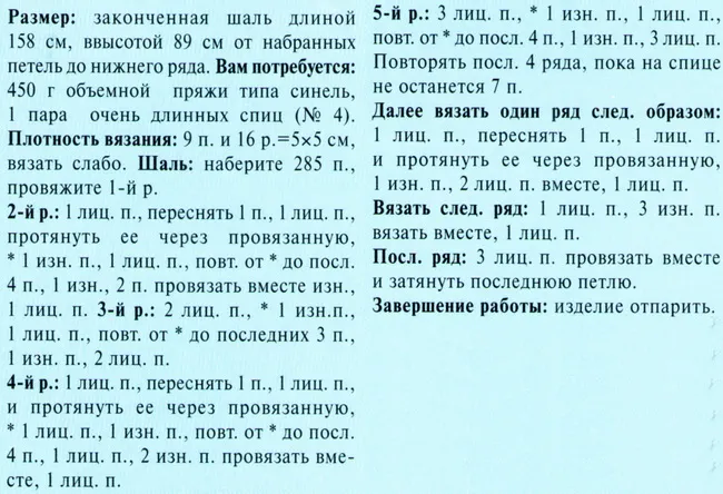 В'язання по викрійці в формі трикутника (кожного ряду Трикутник) В'язання по викрійці в формі трикутника