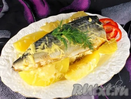 Запечена скумбрія з сиром - рецепт з фото (сиром) Запечена скумбрія з сиром - рецепт з фото