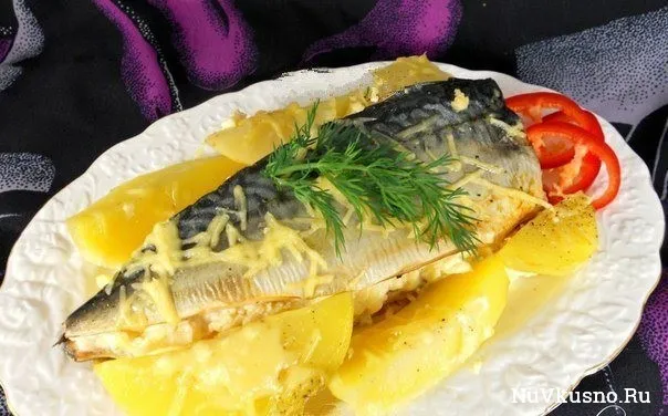 Запечена скумбрія з сиром (скумбрія) Запечена скумбрія з сиром