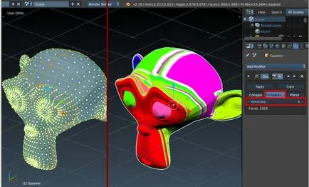 Blender 3d - зменшення полігонів модифікатором «decimate» (розгортка) Blender 3d - зменшення полігонів модифікатором «decimate»