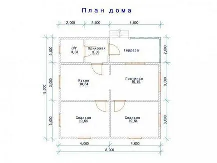 Будинок з бруса 8х8
