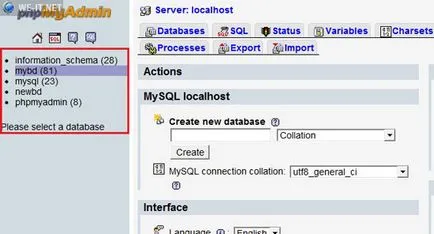 Експорт бази даних (phpmyadmin)