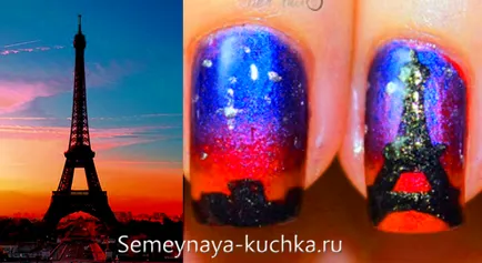 Ейфелева вежа на нігтях - 21 дизайн манікюру, сімейна купка (нігтях) Ейфелева вежа на нігтях - 21 дизайн манікюру, сімейна купка