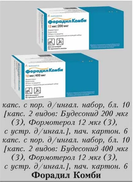 Фораділ комбі (foradil combi) - інструкція із застосування, склад, аналоги препарату, дозування, (комбі) Фораділ комбі (foradil combi) - інструкція із застосування, склад, аналоги препарату, дозування,