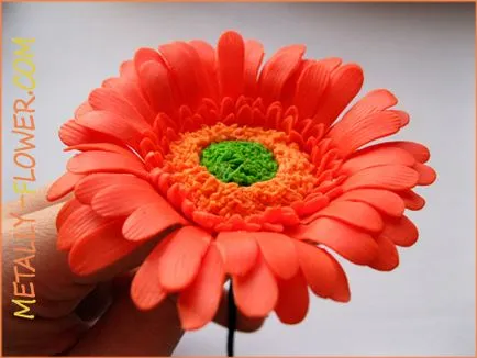 Гербера холодний фарфор - майстер-клас, metally flower (гербера) Гербера холодний фарфор - майстер-клас, metally flower