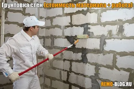 Грунтовка стін (вартість матеріалу робота), будівельний блог (стін) Грунтовка стін (вартість матеріалу робота), будівельний блог