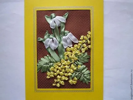Як зробити листівку з вишивкою стрічками (стрічками) Як зробити листівку з вишивкою стрічками