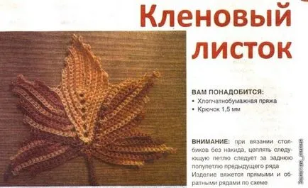 Як зв'язати кленовий лист гачком де знайти схеми в'язання (фото) (гачком) Як зв'язати кленовий лист гачком де знайти схеми в'язання (фото)