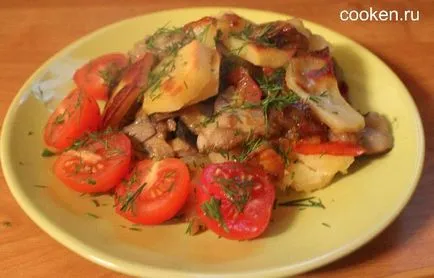 Картопля, запечена з грибами і овочами в духовці - рецепт з фото (грибами) Картопля, запечена з грибами і овочами в духовці - рецепт з фото