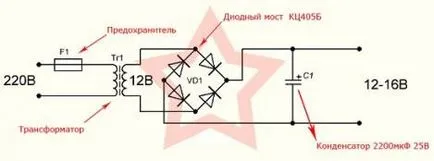 Класична схема діодного моста на 12 вольт (вольт) Класична схема діодного моста на 12 вольт