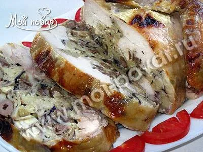 Курка, фарширована потрохами і локшиною - кулінарний рецепт (курка) Курка, фарширована потрохами і локшиною - кулінарний рецепт