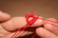 Плетіння фріволіте одним човником (необхідну кількість вузлів) Плетіння фріволіте одним човником