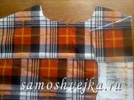 Обробка кокетки і планки в чоловічій сорочці - самошвейка - сайт для любителів шиття і рукоділля (крейдяні лінію вниз) Обробка кокетки і планки в чоловічій сорочці - самошвейка - сайт для любителів шиття і рукоділля