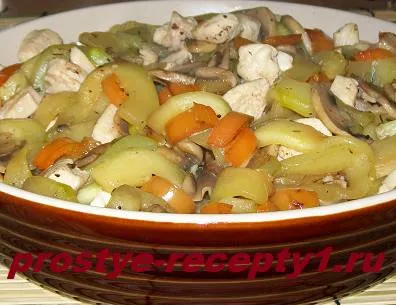 Овочеве рагу з кабачками і куркою, покроковий рецепт з фото (кабачками) Овочеве рагу з кабачками і куркою, покроковий рецепт з фото