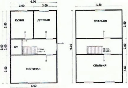 Планування одноповерхових і двоповерхових дерев'яних будинків з бруса 8х8, 8х10, 6х9, 9х9, 8х12 (планування) Планування одноповерхових і двоповерхових дерев'яних будинків з бруса 8х8, 8х10, 6х9, 9х9, 8х12