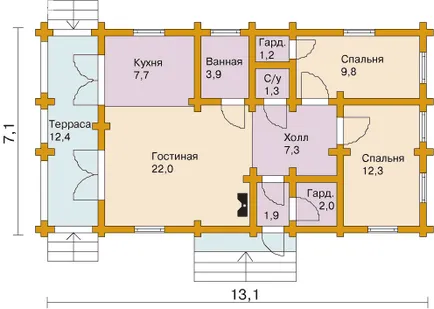 План будинку з бруса, лазні 9х9 (10 на 10) будівництво дерев'яного приватного будинку своїми руками (фото (лазні) План будинку з бруса, лазні 9х9 (10 на 10) будівництво дерев'яного приватного будинку своїми руками (фото